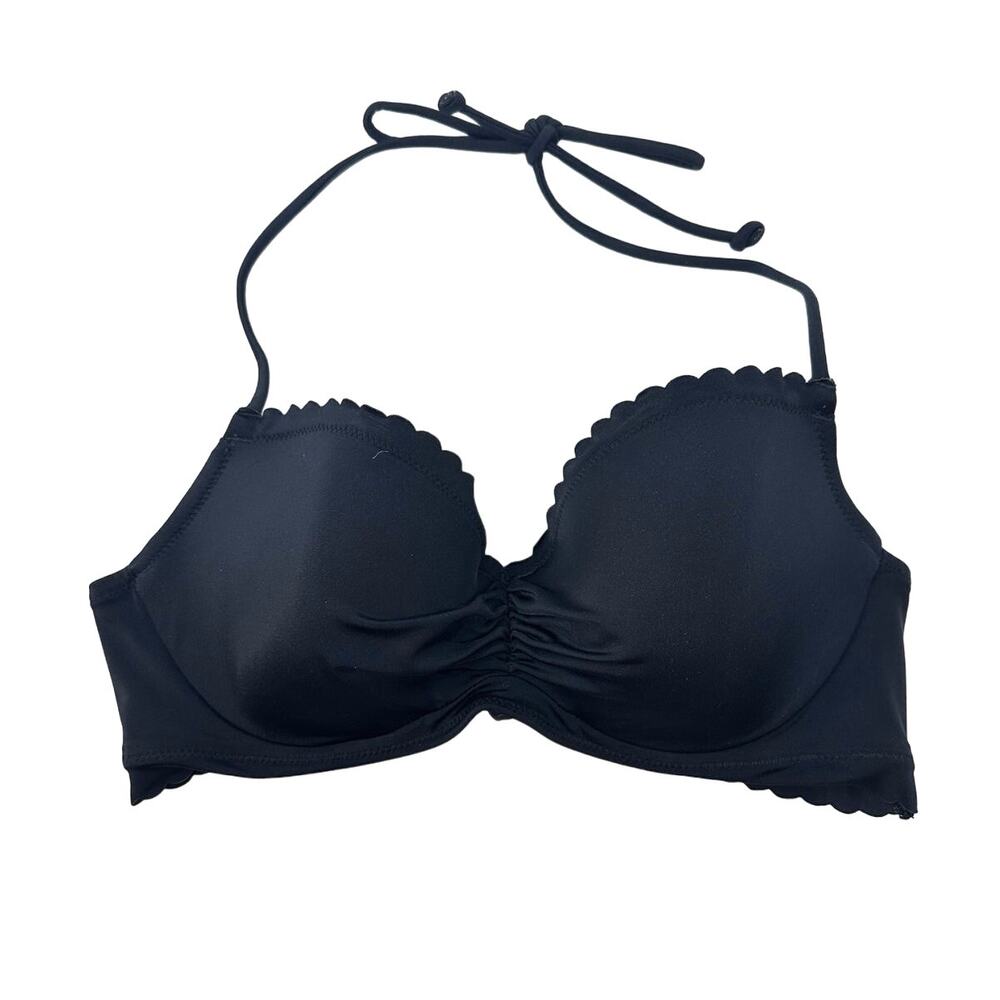 Victoria's Secret black scallop edge underwire bikini top size 34C